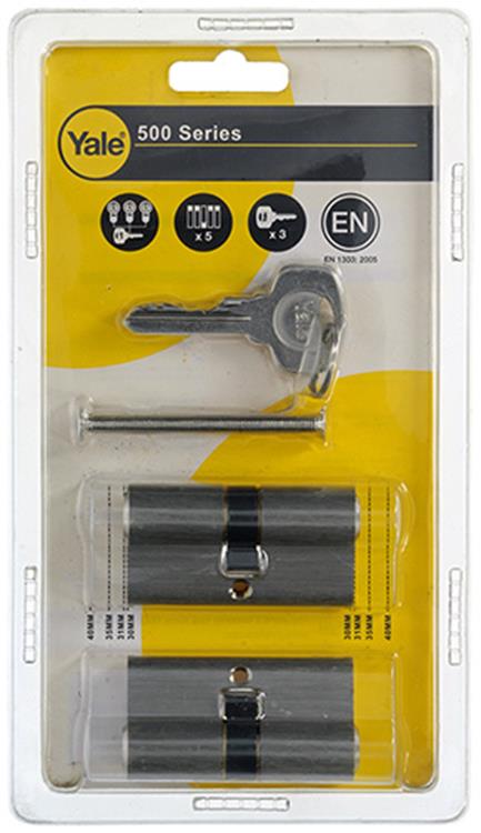 Yale 1006531 – Satz mit 2 Profilzylindern 500 MV 60 mm (30 30) | 1 Stk