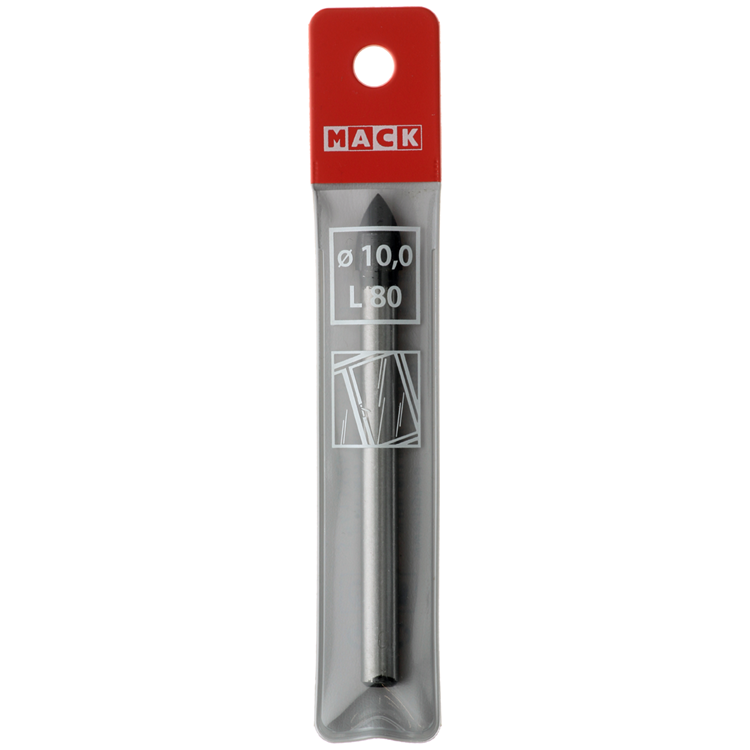 Mack 1018286 - Glasfliesenbohrer ø 10,0 x 80 mm | 5 Stück