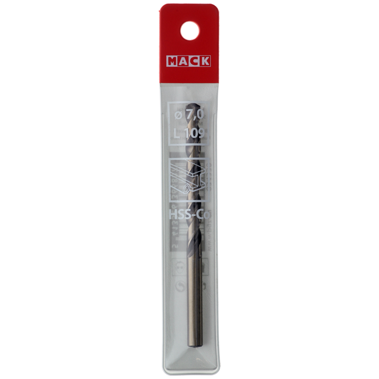Mack 1018430 – Metallbohrer HSS CO5 % DIN 338 ø 7,0 x 109 mm | 5 Stück