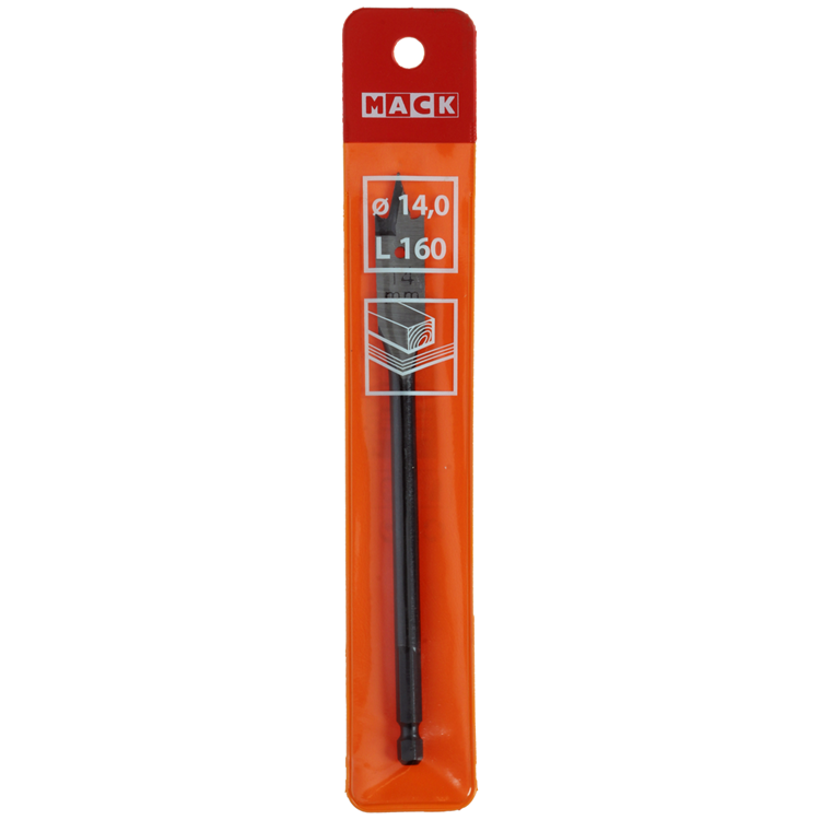 Mack 1018516 - Flachholzbohrer DIN 7487 ø 14,0 x 160 mm | 5 Stück