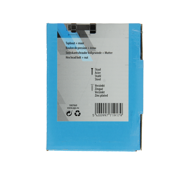 Mack 1007069 - Hahnschraube + Mutter verzinkt 100 Stück 5 x 20 mm | 5 Stück