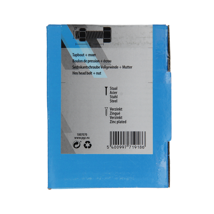 Mack 1007070 - Hahnschraube + Mutter verzinkt 100 Stück 5 x 30 mm | 5 Stück