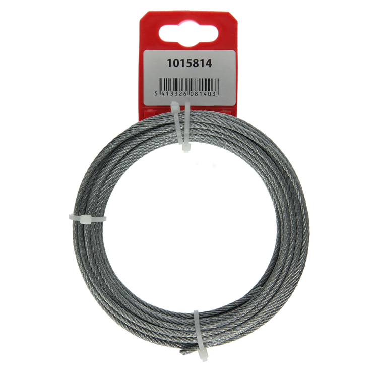 Mack 1015814 - verzinktes Stahlseil 6x7 10m 3mm Tragfähigkeit 100 kg DIN EN 12385-4 | 5 Stück
