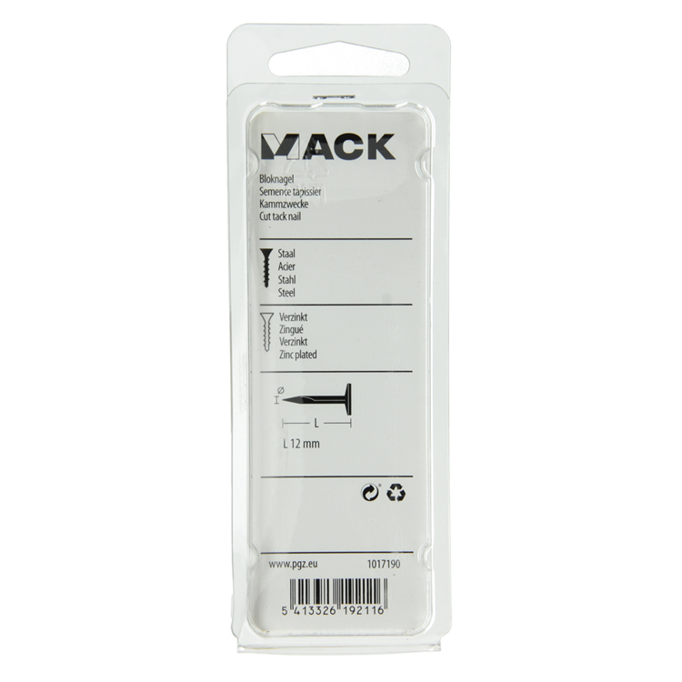 Mack 1017190 – Blocknagel aus verzinktem Stahl 50 gr12 mm | 10 Stück
