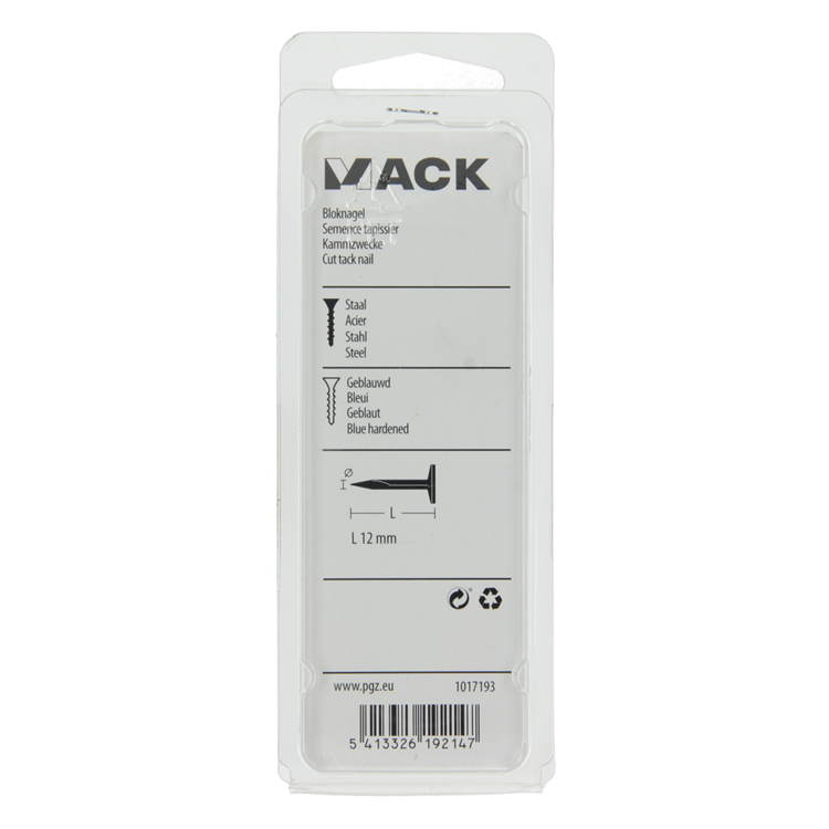 Mack 1017193 - Blocknagel Stahl gebläut 50 gr12 mm | 10 Stück