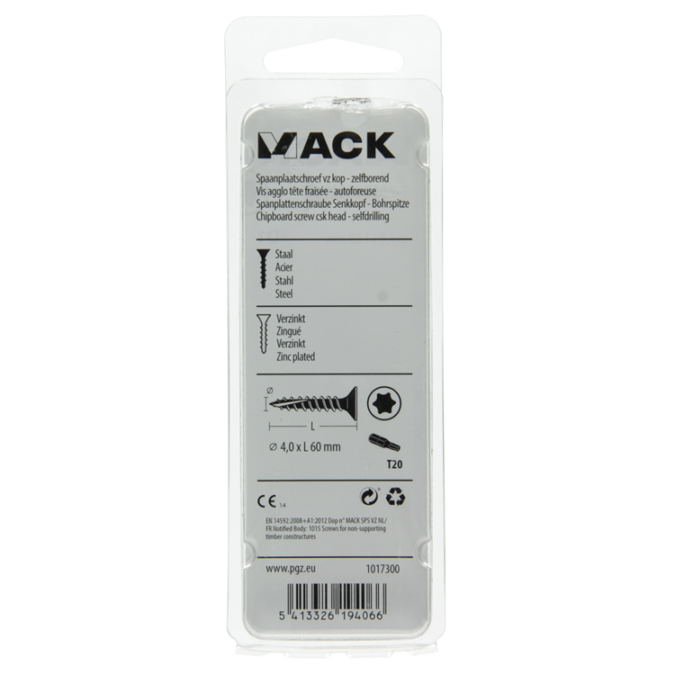 Mack 1017300 – Spanien plschr.vzkop-selbstmontage gelb plattiert 12 Stück 4,0 x 60 mm | 10 Stück