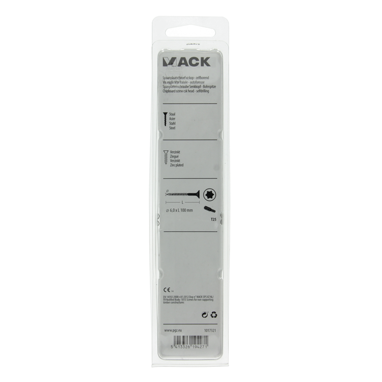 Mack 1017321 - spainplschr.vzkop-selfb. gelb plattiert 4 Stück 6,0 x 100 mm | 5 Stück