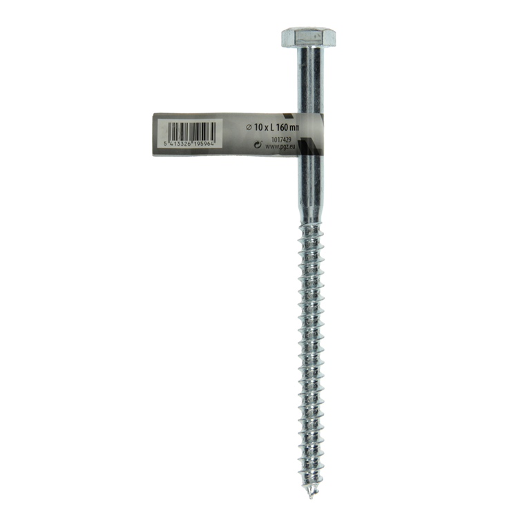 Mack 1017429 - Holzgewindebolzen Stahl verzinkt 1 Stück 10 x 160 mm | 10 Stück