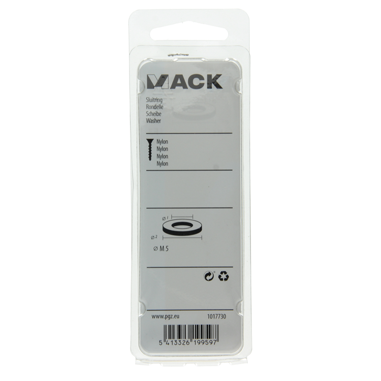 Mack 1017730 – Unterlegscheibe Nylon 10 Stück m5 | 10 Stück