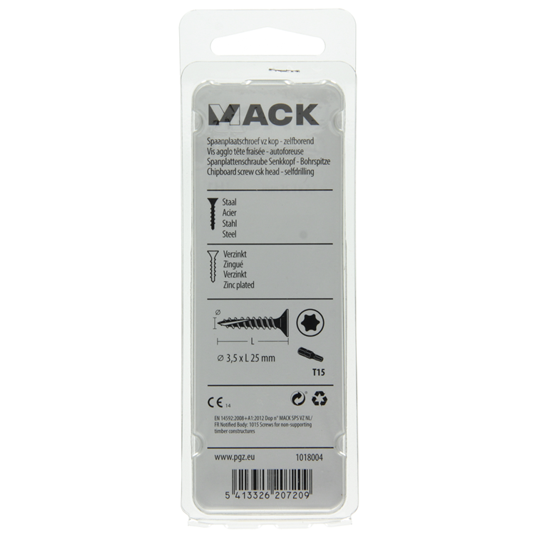 Mack 1018004 - spanienplschr.vzkop-selbstmontage gelb plattiert 85 Stück 3,5 x 25 mm | 5 Stück