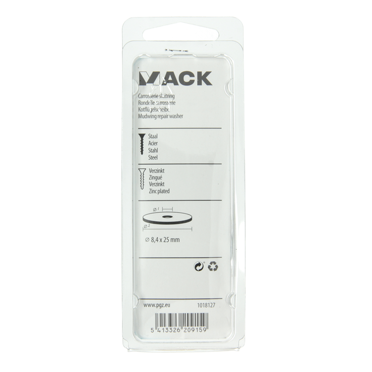 Mack 1018127 - Karosseriescheibe verzinkt55 Stück 8,4 x 25 mm | 5 Stück