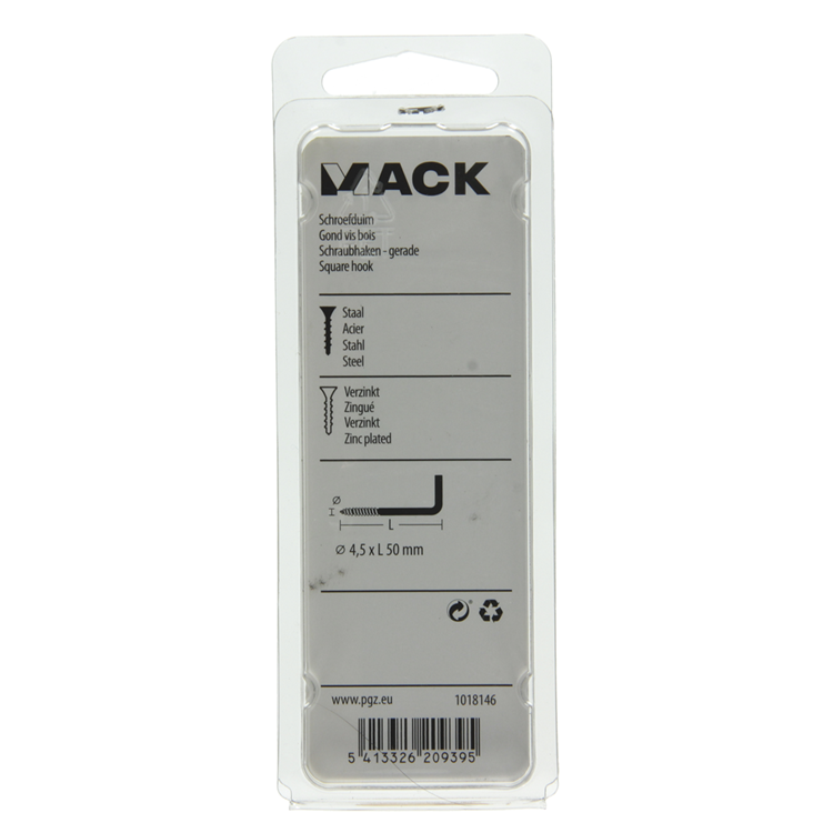 Mack 1018146 - Daumenschraube aus verzinktem Stahl, 24 Stück, 4,5 x 50 mm | 5 Stück