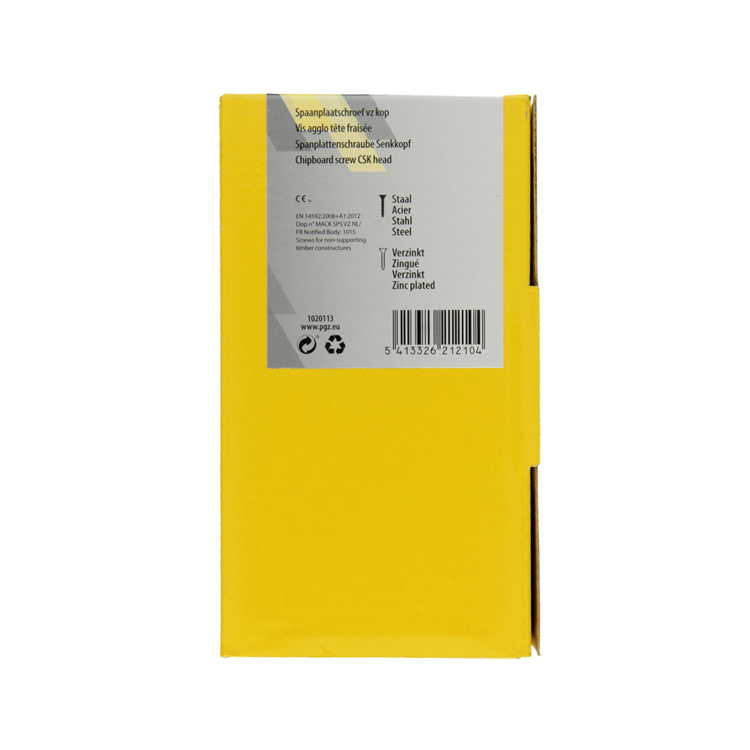 Mack 1020113 - Spanplattenschraube mit Kopf gelb mit 200 Stück 5,0 x 40 mm | 3 Stück