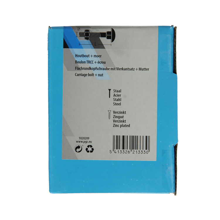 Mack 1020209 – Holzschraube + Mutter verzinkt 14 stm8 x 80 mm | 5 Stück