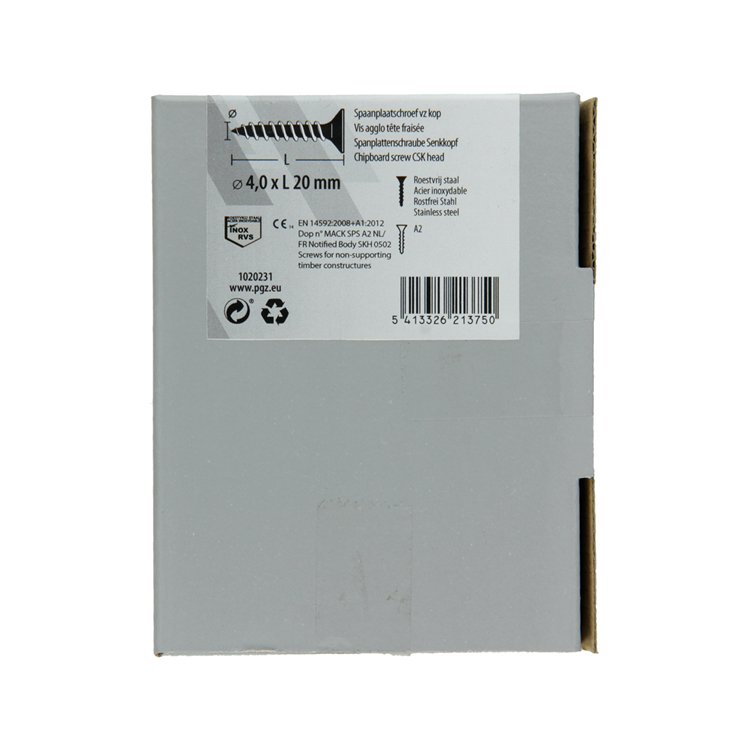 Mack 1020231 – Spanplattenschraube VZ-Kopf Edelstahl A2 200 Stück 4,0 x 20 mm | 2 Stk