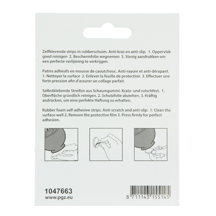 Mack 1047663 - Gummistreifen selbstklebend schwarz ø 19 mm 12 Stück | 12 Stück