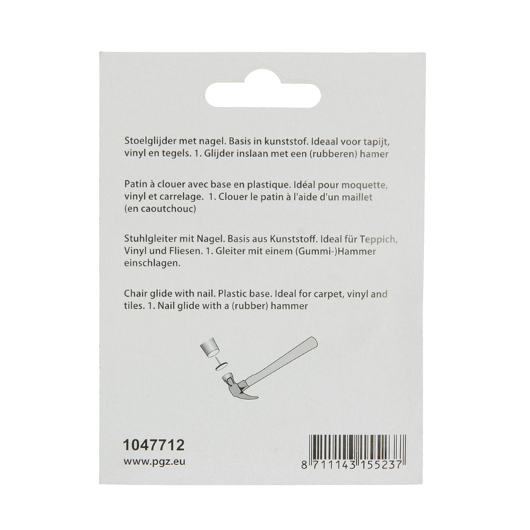 Mack 1047712 - Stuhlgleiter mit Nagelfilz braun ø 20 mm 8 Stück | 6 Stück