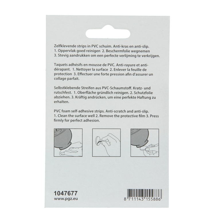 Mack 1047677 - Schaumstoffstreifen selbstklebend weiß 15 x 15 mm 40 Stück | 6 Stück