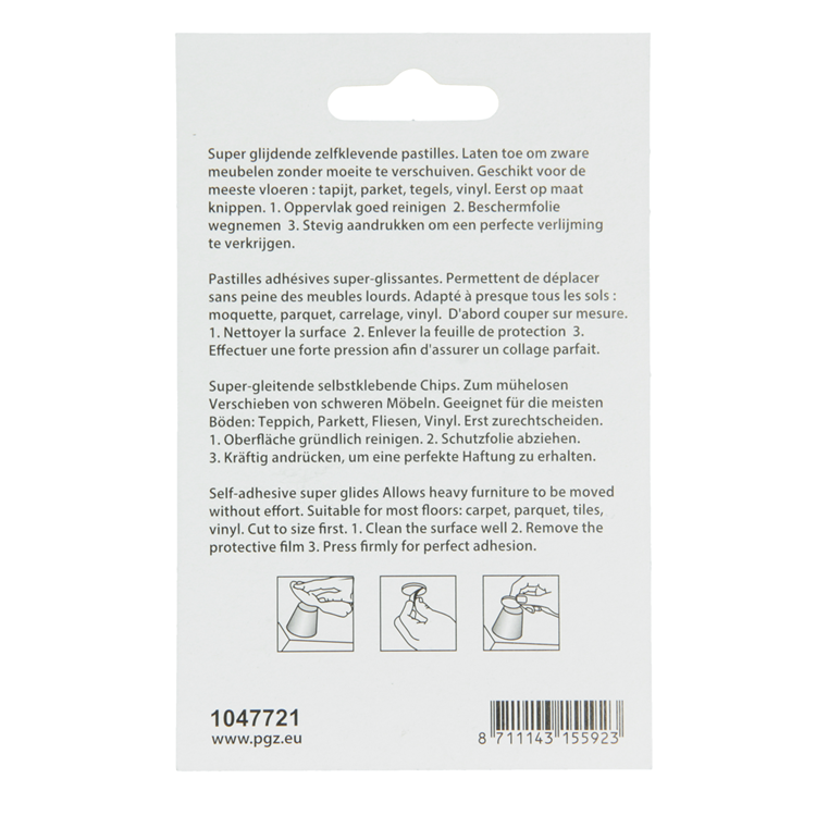 Mack 1047721 - Super-Gleitpastille selbstklebend grau ø 50 mm 4 Stück | 6 Stück
