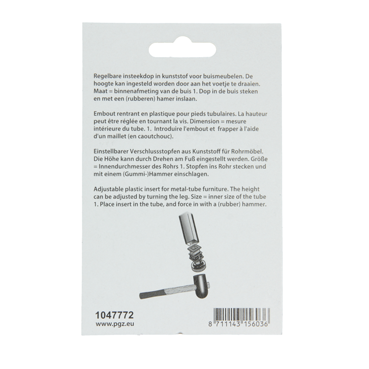Mack 1047772 - verstellbare Steckkappe schwarz 20 x 20 mm 2 Stück | 6 Stück