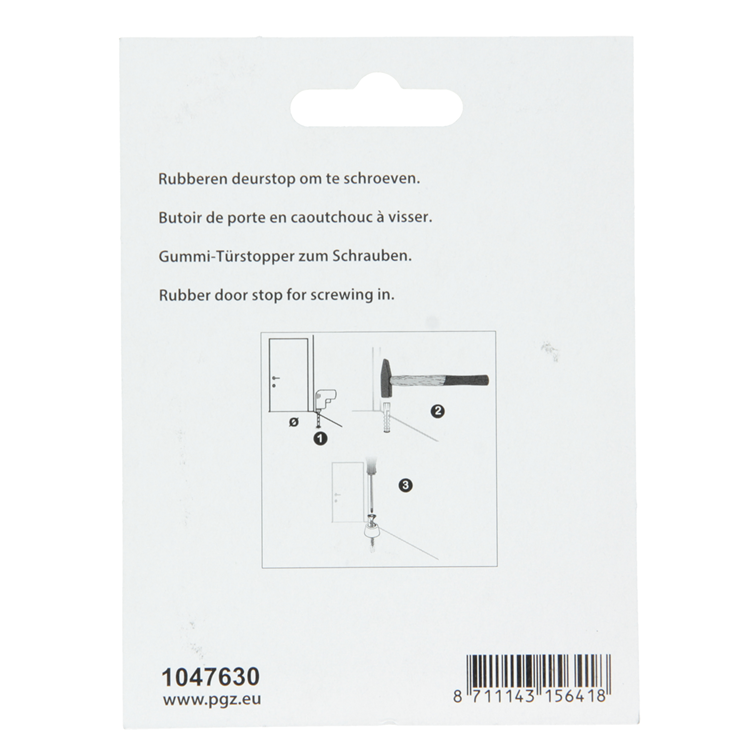 Mack 1047630 - Türstoppergummi + Schraube weiß 30 x 25 mm 2 Stück | 6 Stück