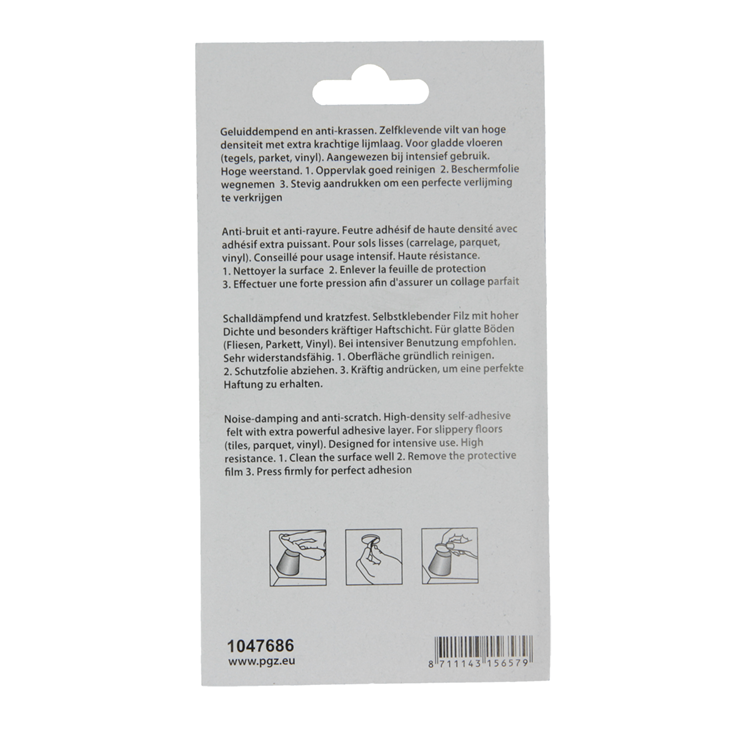 Mack 1047686 - Superfilz selbstklebend beige 34 x 34 mm 8 Stück | 12 Stück