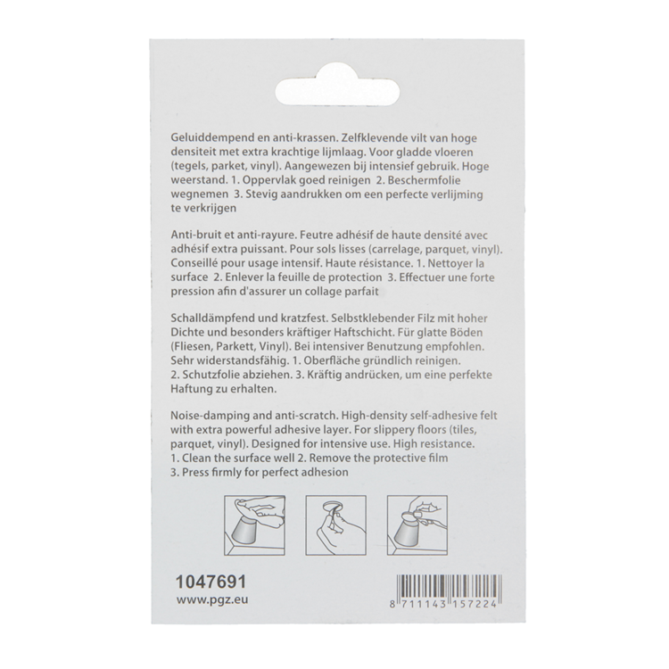 Mack 1047691 - Filzpastille selbstklebend braun ø 19 mm 18 Stück | 12 Stück