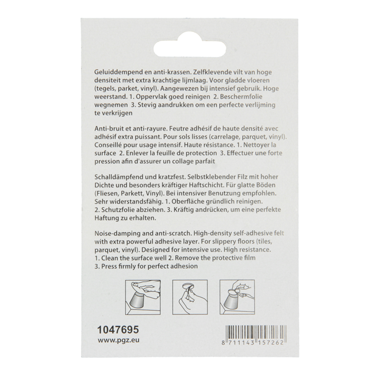 Mack 1047695 - Filzpastille selbstklebend braun 25 x 25 mm 12 Stück | 12 Stück