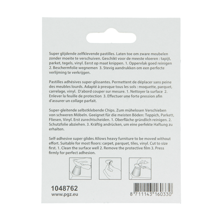 Mack 1048762 - Super-Gleitpastille selbstklebend braun 25 x 25 mm 4 Stück | 12 Stück