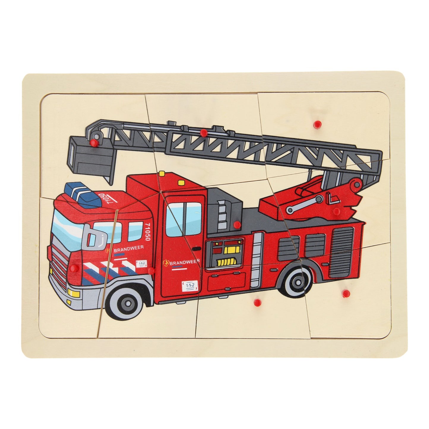 Playwood Holzstollenpuzzle Feuerwehr, 9-tlg.
