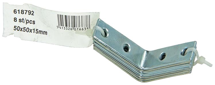 1014299 - 8 gefaltete Quadrate verzinkt 50x50x15mm | 10 Stück