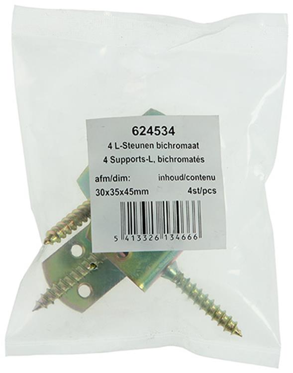 1015083 - 4 L-Stützen, Bichromat 30x35x45mm | 10 Stück