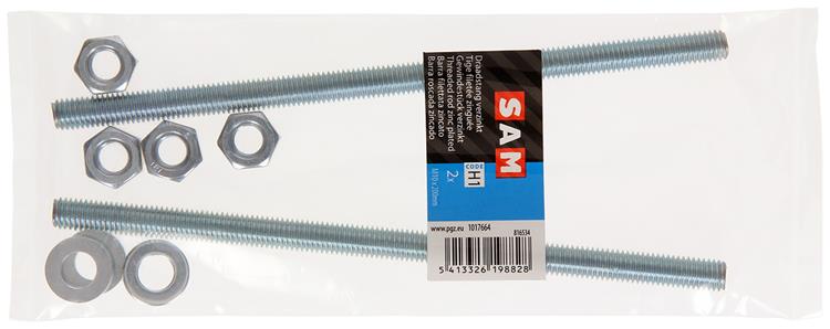 Mack 1017664 – Gewindeende + Unterlegscheibe + Mutter plattiert. 2 Stück m10 x 200 mm | 5 Stück