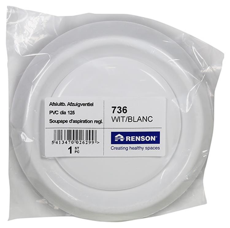 Renson 1006746 – separates Ventil PVC736 weiß ø125 | 1 Stk