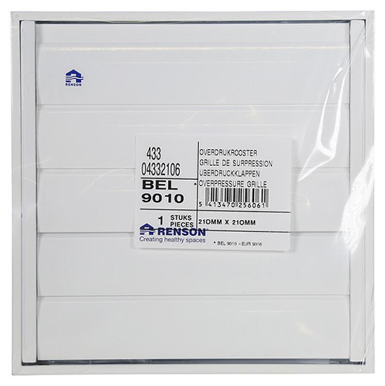 Renson 1013879 - Lamellengitter Aluminium weiß 433 210x210mm | 2 Stk