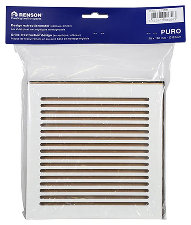 Renson 1048750 – verstellbares Absauggitter, Design-Finish, Durchmesser 125 | 2 Stk