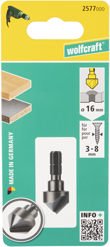 Wolfcraft Senkbohrer | ws | 6-seitig | ø16mm | 1 Stück - 2577000