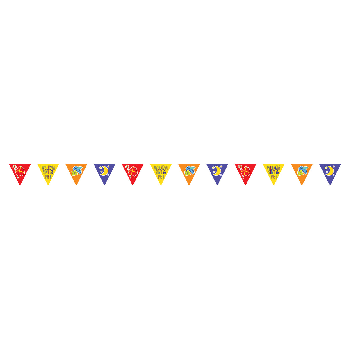 HAZA WITBAARD PAPER FLAG LINE SINTERKLAAS, 6MTR.