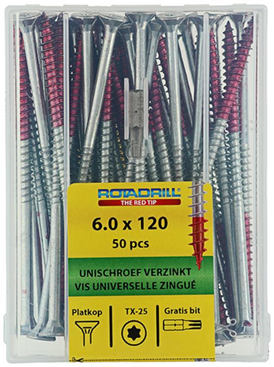 Rotadrill 1040005 - Universalschraube vktx vz 6,0x120mm (50) | 4 Stück
