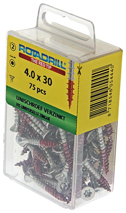 Rotadrill 1039935 - Universalschraube vktx vz 4,0x30mm (75) | 6 Stück