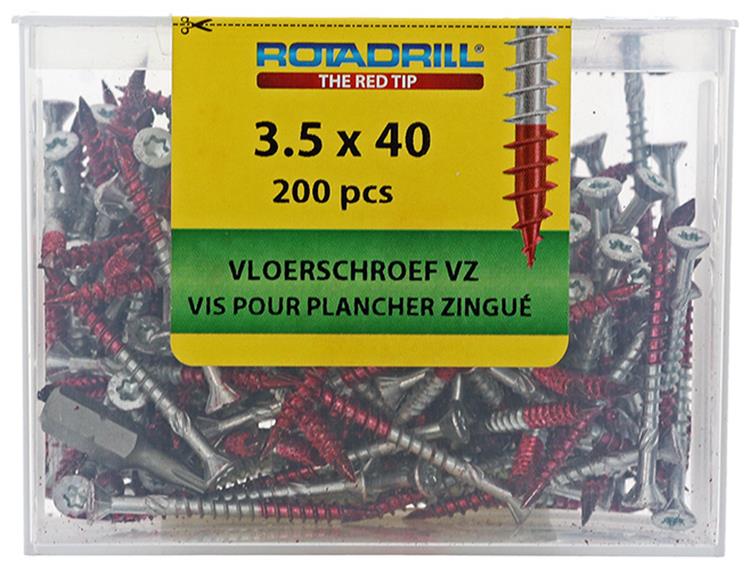 Rotadrill 1040007 - Bodenschraube 75°-vk tx vz 3,5x40mm (200) | 4 Stück