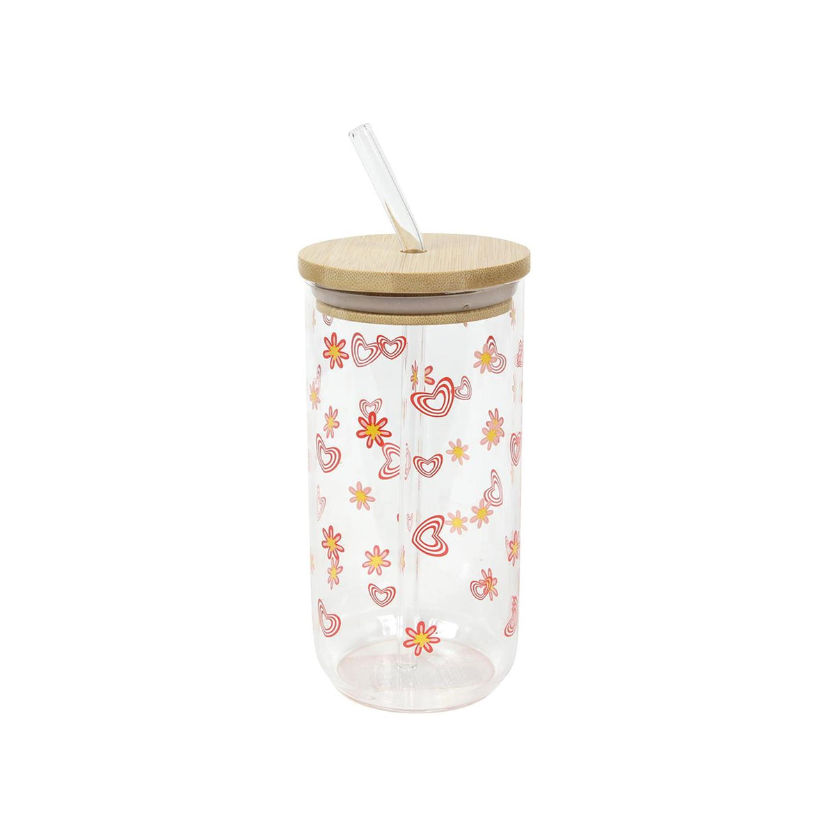 Trinkglas mit Strohhalm und Deckel 500 ml