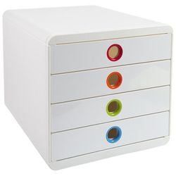 Popbox 4 Schubladen 314398d weißer Harlekin