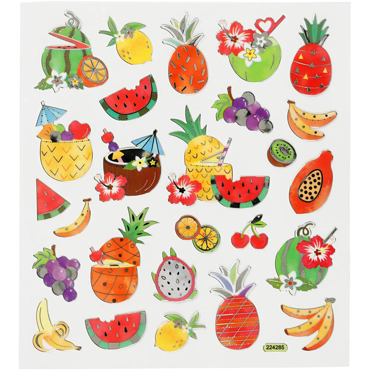 Creativ Firmenaufkleber, exotische Früchte, Blatt 15x16,5 cm, 1 Blatt