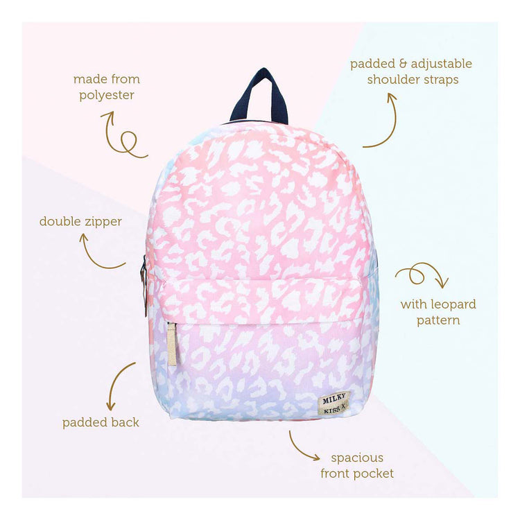 Milky Kiss Rucksack mit auffälligem Leopardenmuster
