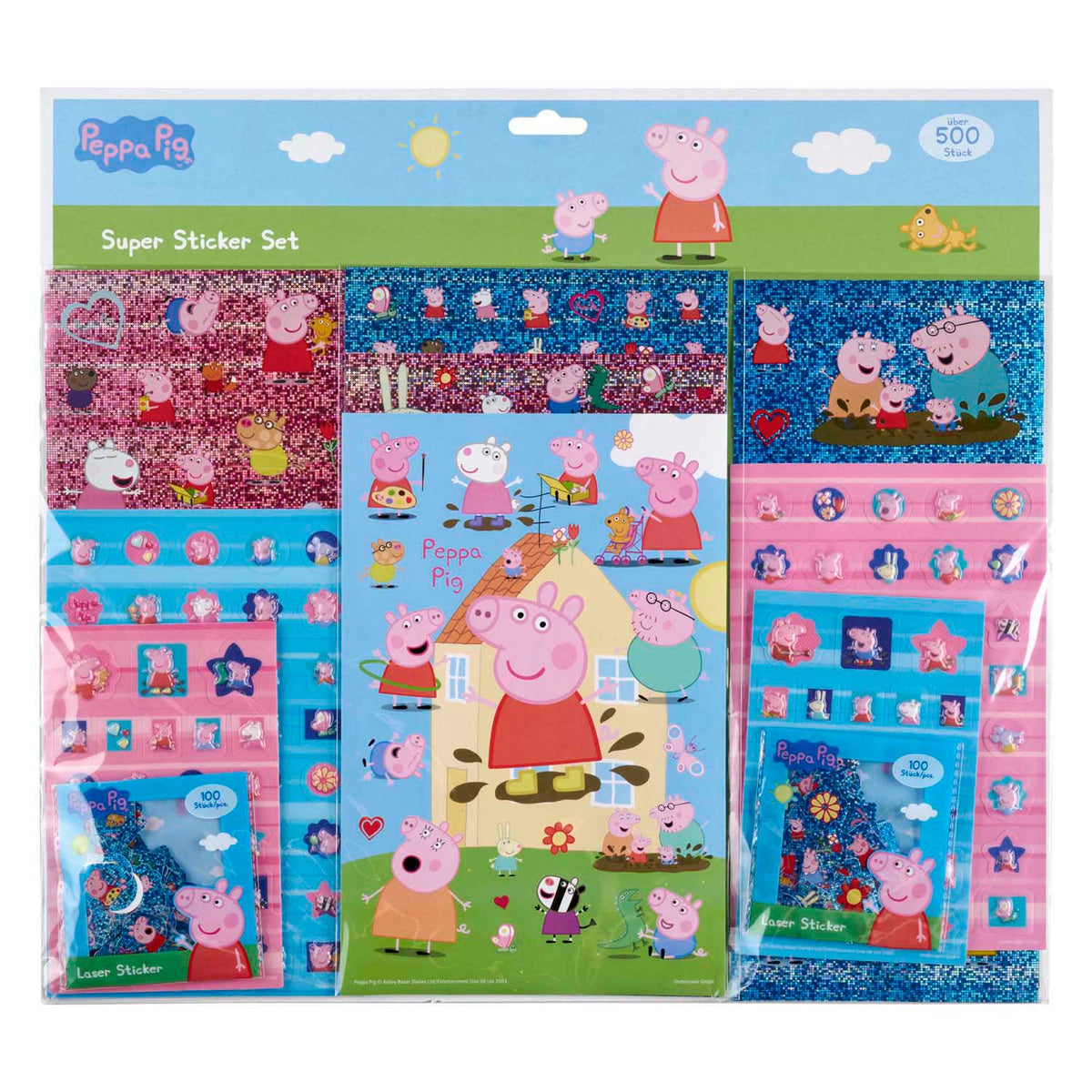Undercover Super Sticker Set Peppa Pig, 500DLG.