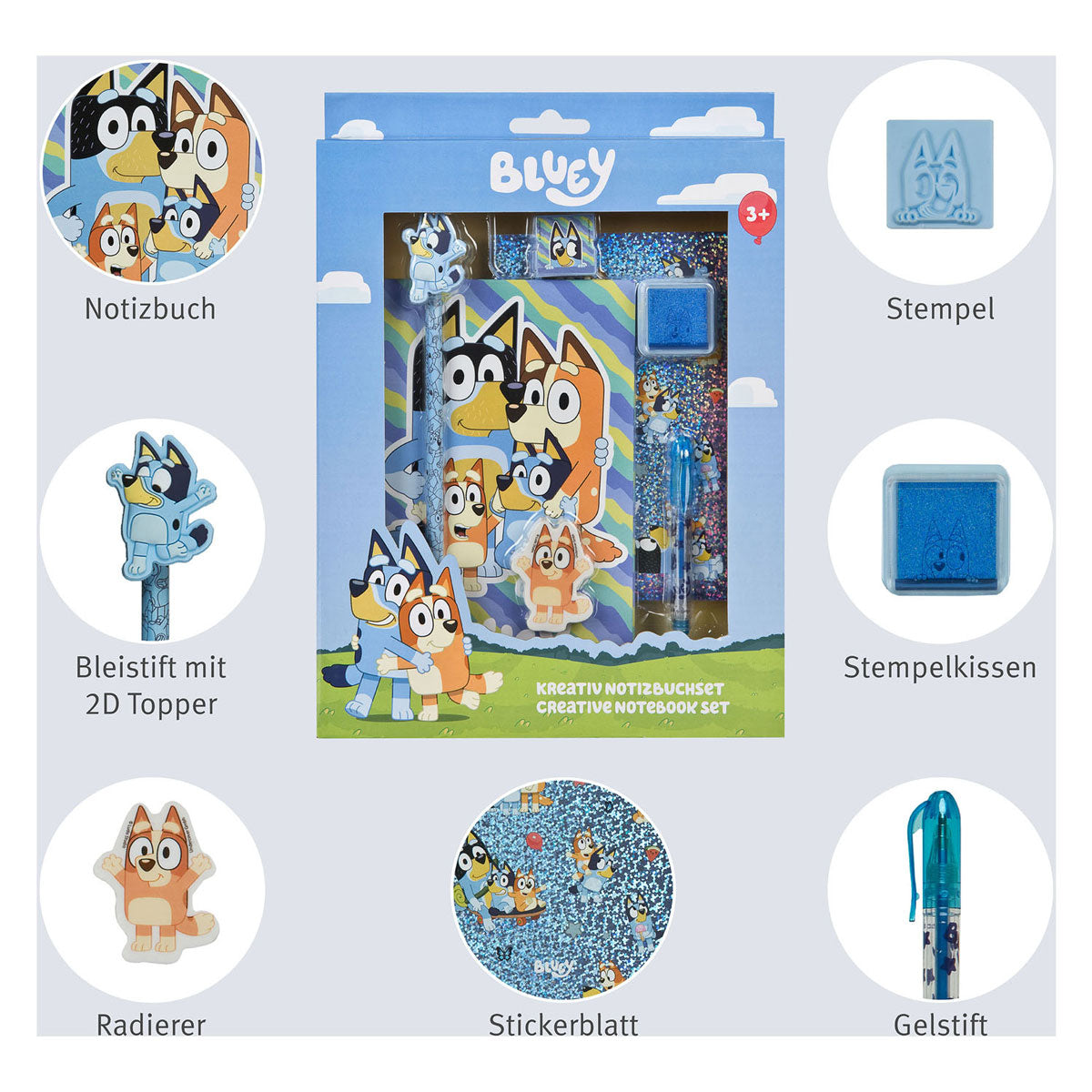 Undercover Notizblock-Set blau - 7-tlg.