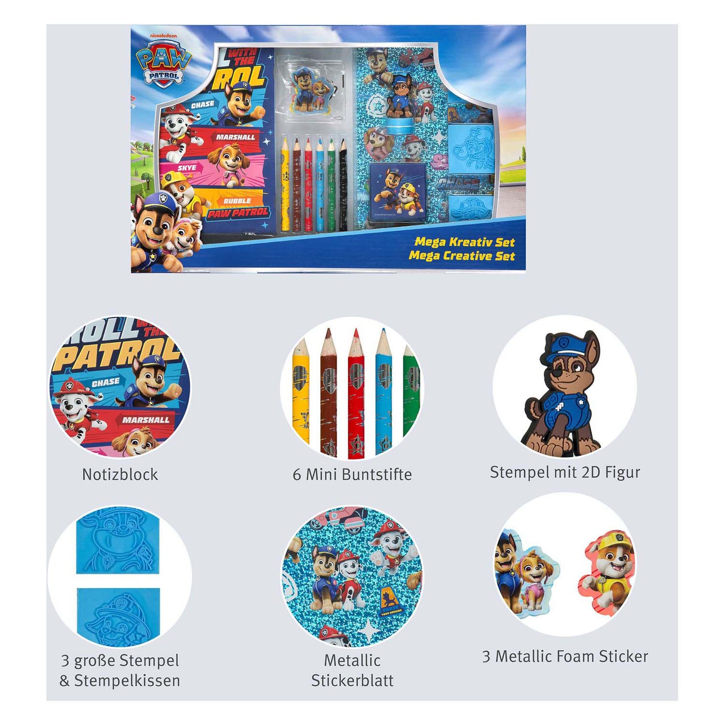 Paw Patrol Mega Mal- und Stempelset - 15-tlg.