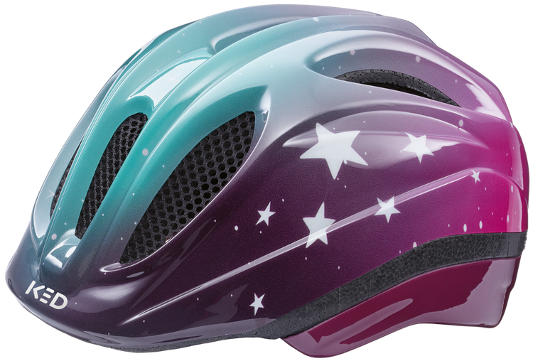 Ked Fietshelm Meggy II Trends (46-51 cm) Sterne Pink Aqua Glossy
