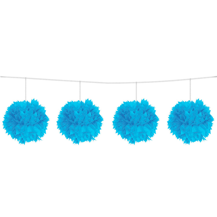 Blauer Pompom Slinger